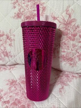 Starbucks Magenta Studded Tumbler with Straw 24oz